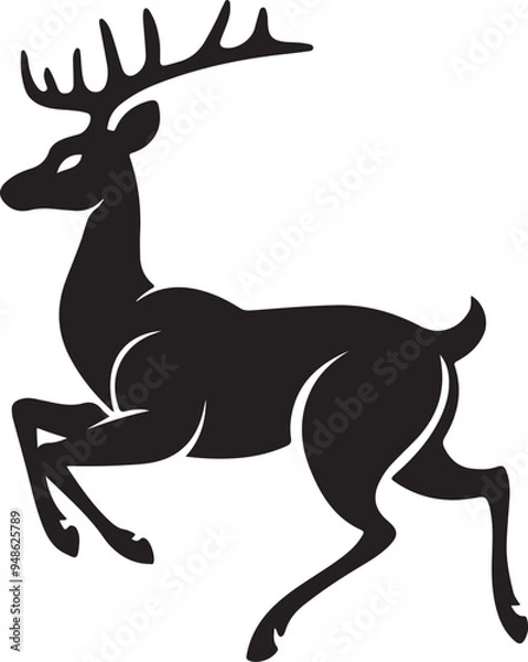 Obraz deer silhouette vector illustration