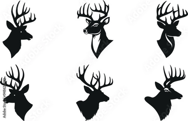 Obraz deer silhouette vector