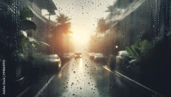 Obraz Raindrops on a window glass