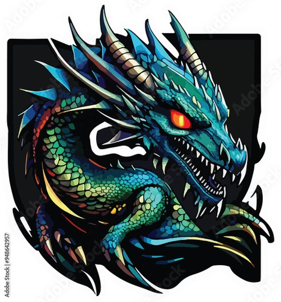 Obraz black dragon head