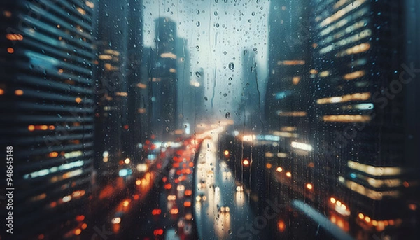 Obraz Raindrops on a window glass