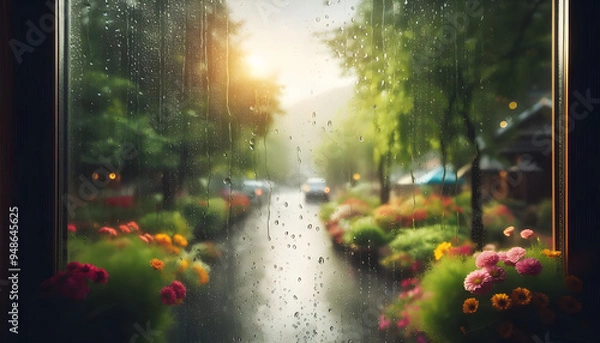 Obraz Raindrops on a window glass