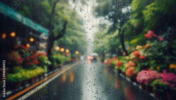 Obraz Raindrops on a window glass