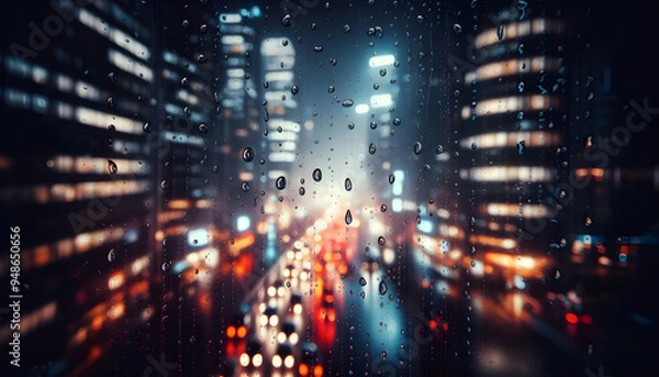 Obraz Raindrops on a window glass