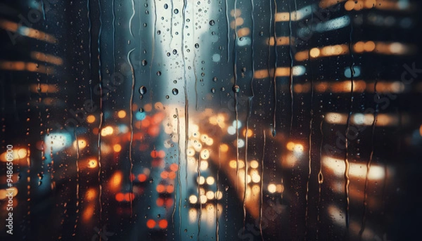 Obraz Raindrops on a window glass