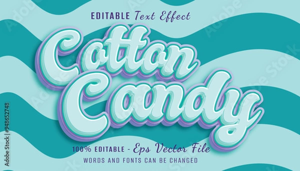 Obraz cotton candy 3d text effect design
