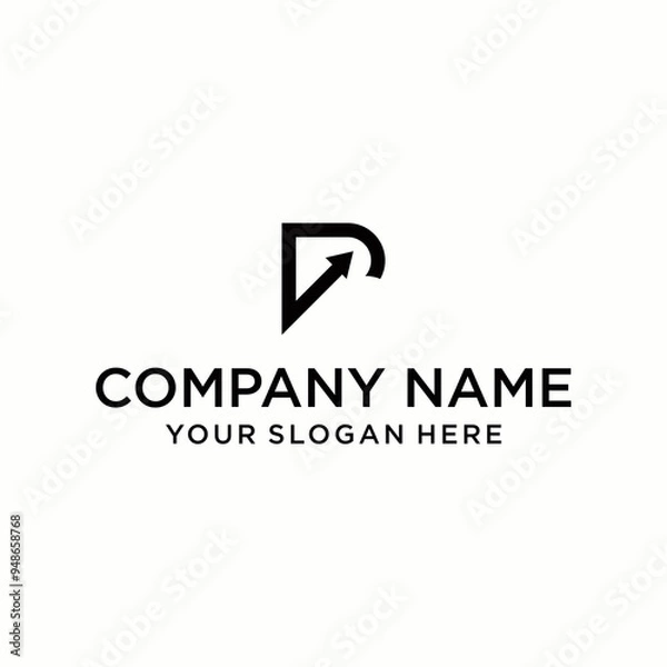 Fototapeta The original P logo is stylish and elegant in shape