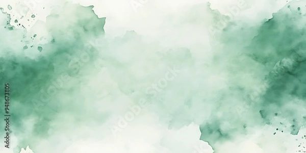 Fototapeta abstract watercolor paint background by teal color blue and green