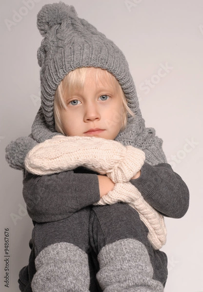 Obraz boy in autumn and winter climate