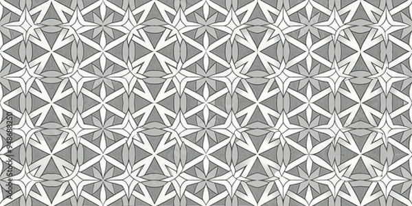 Fototapeta Geometric Black and White Star Pattern, Geometric, Pattern, Abstract