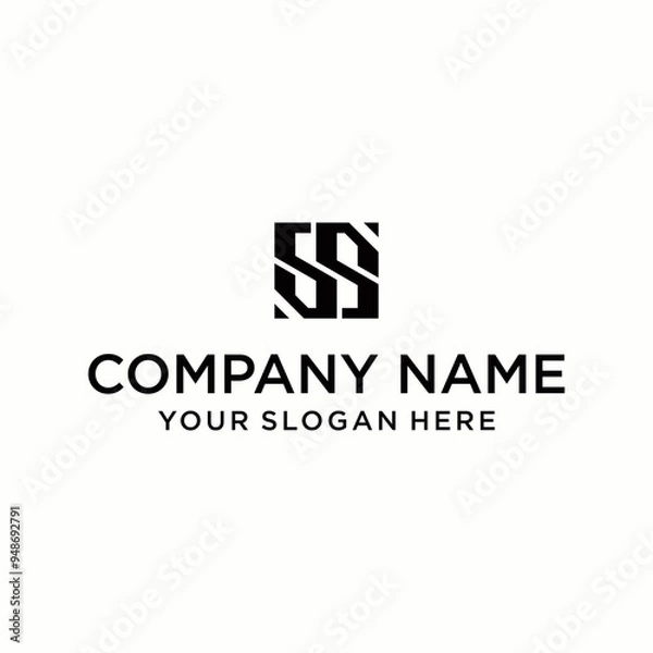 Fototapeta The original SS logo is stylish and elegant in shape