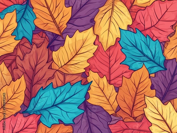 Obraz A Colorful Pattern Of Autumn Leaf's