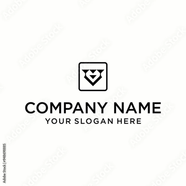 Fototapeta the creative design lines the V triangle shape and the triangle logo with the letter design for corporate identity.