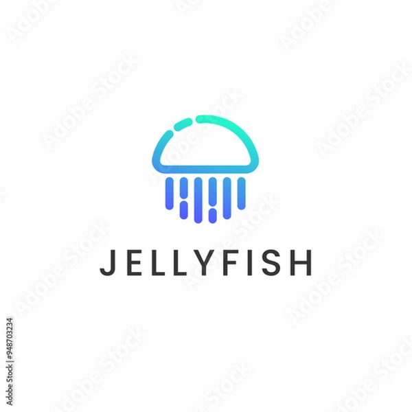 Fototapeta Jellyfish Modern Logo Vector
