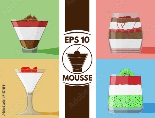 Fototapeta Flat mousse collection eps10