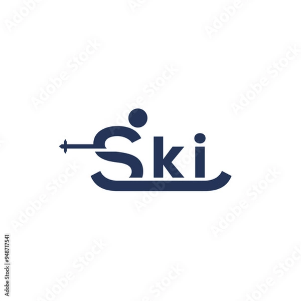 Fototapeta Letter S Ski Logo Vector