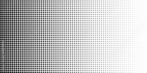 Fototapeta Dotted gradient halftone background. Horizontal seamless dots pattern in pop art style. Abstract modern stylish