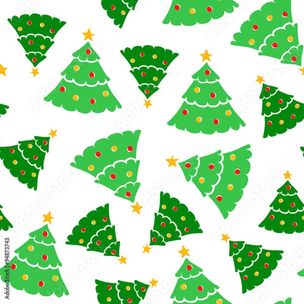 Obraz Christmas color firs pattern seamless