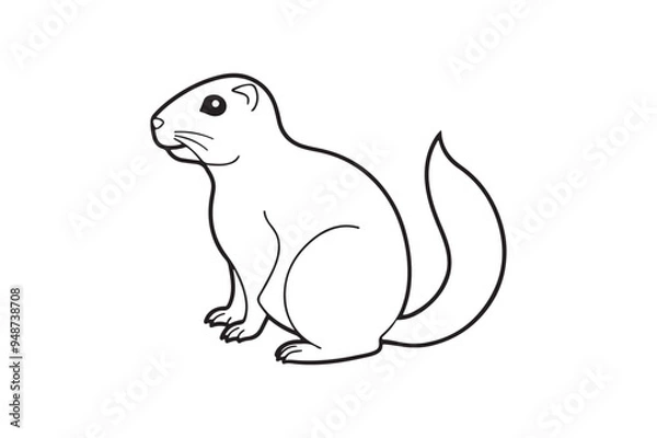 Fototapeta Prairie Dog silhouette vector illustration