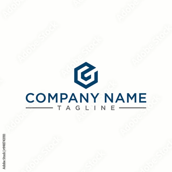 Fototapeta G letter logo in the form of hexagons and cube logos with letter designs for corporate identity