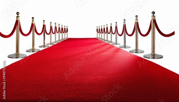 Obraz red carpet on a white background