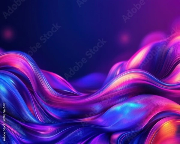 Obraz Vibrant waves of color flow seamlessly, creating a mesmerizing abstract pattern full of energy and movement.