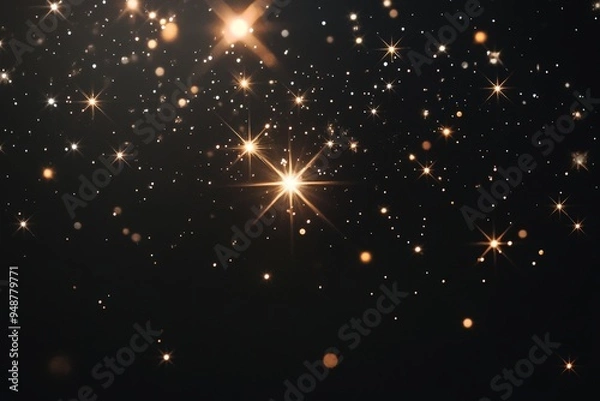 Obraz Enchanting Cosmic Stardust and Twinkling Stars on Dark Background for Magical Scenes