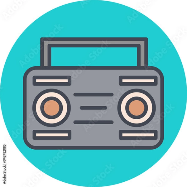 Fototapeta Cassette Player Vector Icon