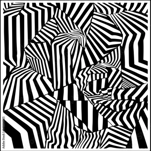 Fototapeta Abstract Black and White Stripe Patterns