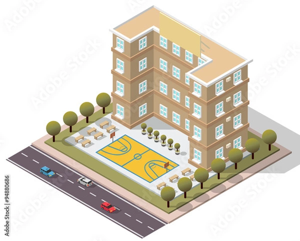 Obraz Vector Isometric School University