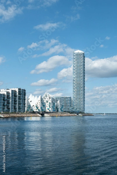 Fototapeta Docklands in Aarhus, Jütland, Dänemark