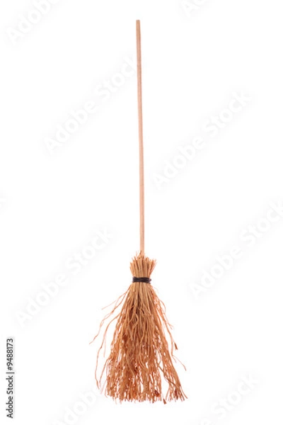 Obraz Witch broomstick isolated on white background