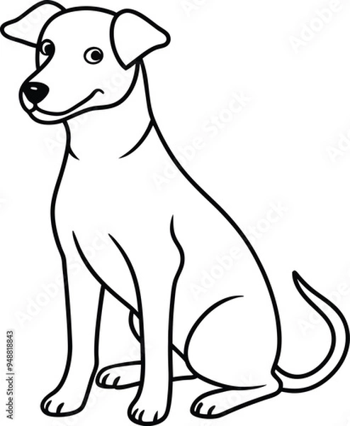 Fototapeta Adorable puppy vector with a sweet smile and fun patterns to color
