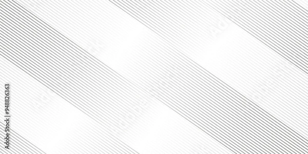 Fototapeta 	
Abstract thin black and white gradient silver tech stripe diagonal line vector carve wave minimal texture. vector illustration monochrome stripe pattern technology web graphic design.