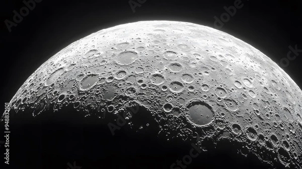 Fototapeta Close-Up of the Moon's Surface with Craters