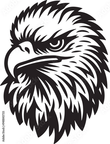 Obraz Hawk eagle head silhouette vector design on white background