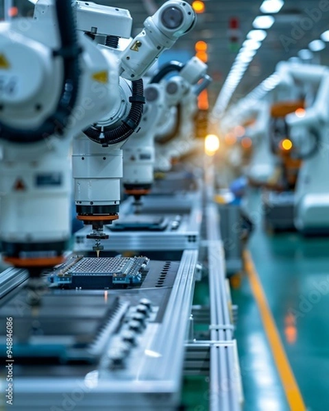 Fototapeta Manufacturing with robotic arms