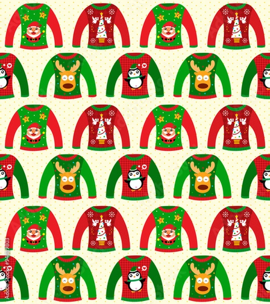 Obraz Christmas sweater seamless