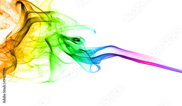 Fototapeta Vivid colorful smoke forming waves and twirls