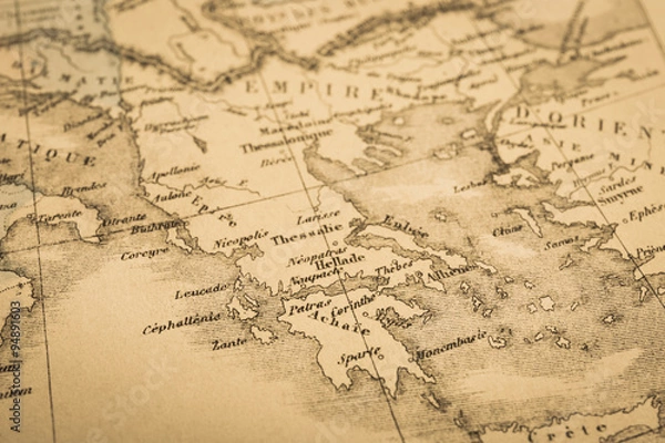 Fototapeta アンティークの世界地図　ギリシャ