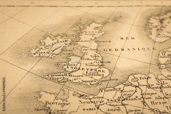 Obraz アンティークの世界地図　イギリス　