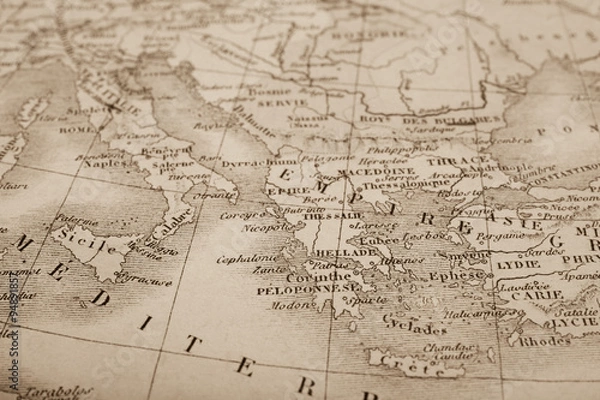 Fototapeta アンティークの世界地図　ギリシャ