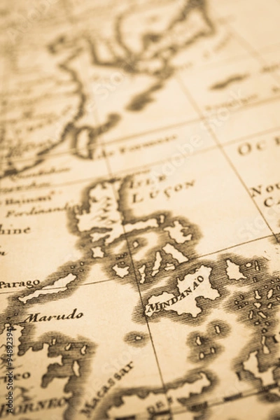 Fototapeta アンティークの世界地図　フィリピン