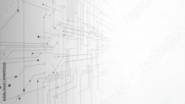 Fototapeta Simple illustration on a white background of UI design. Background with a simple technological pattern.