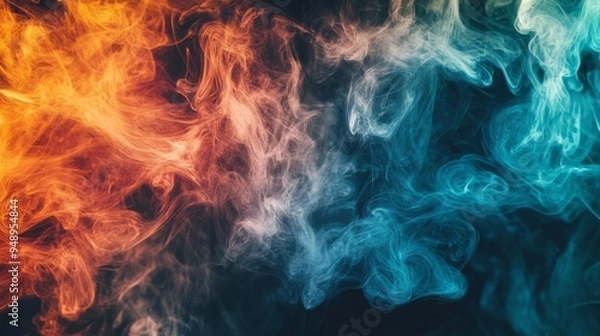 Fototapeta An abstract portrayal of soft, swirling fumes that evoke a sense of fluidity and graceful movement through the air.