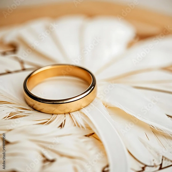 Obraz wedding rings on a pillow