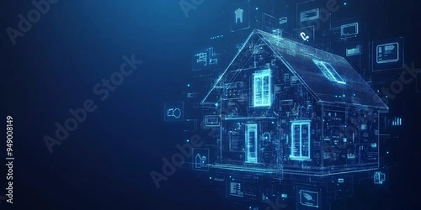 Fototapeta Sleek Modern Smart Home Interface Controlling High-Tech House