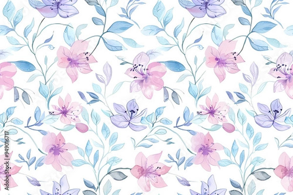 Fototapeta seamless background with flowers