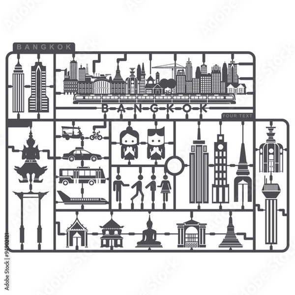 Obraz Thai art pattern vintage design elements and frames