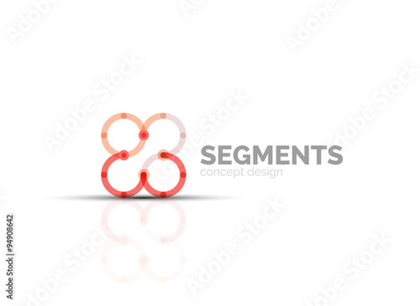 Fototapeta Vector outline minimal abstract geometric logo